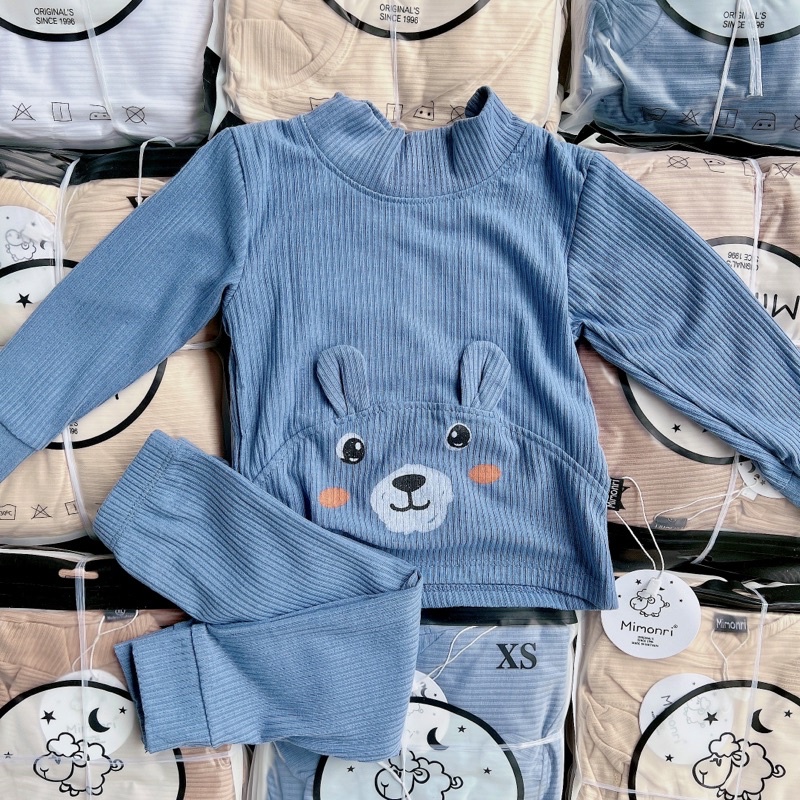 Bộ tay dài quần dài gân gấu cho bé