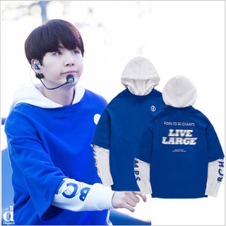 Áo hoodie suga bts - màu xanh form rộng