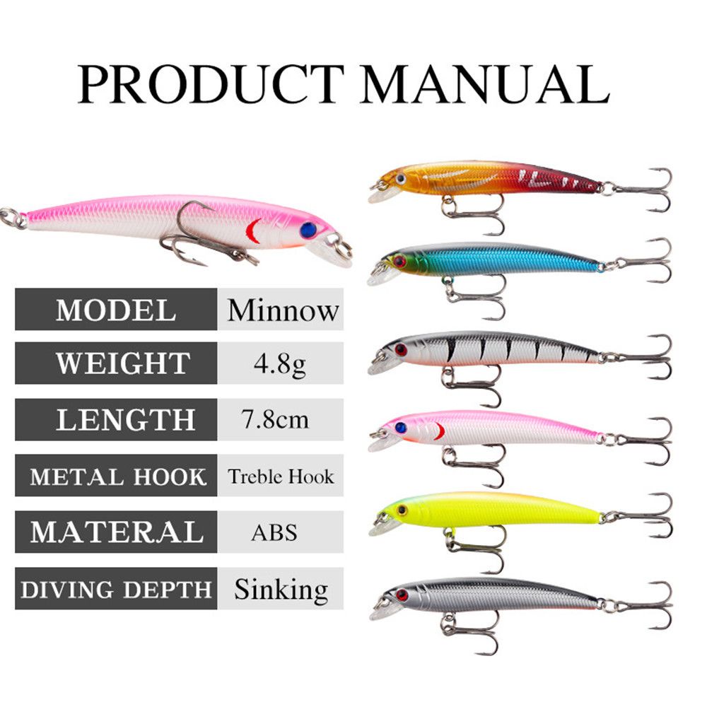 Mồi Câu Cá Giả 7.8cm/4.8g Bằng Nhựa Cứng