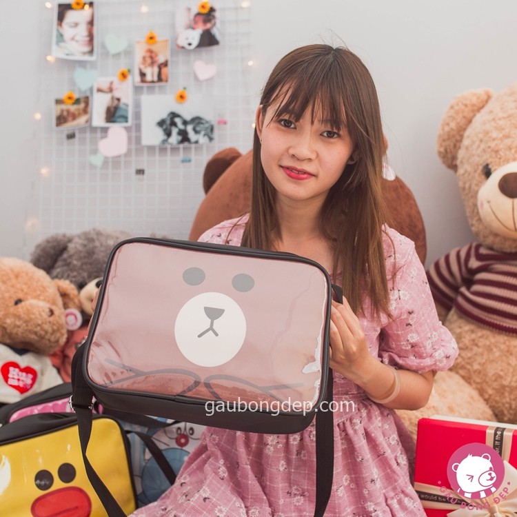 Túi đeo chéo gấu Brown