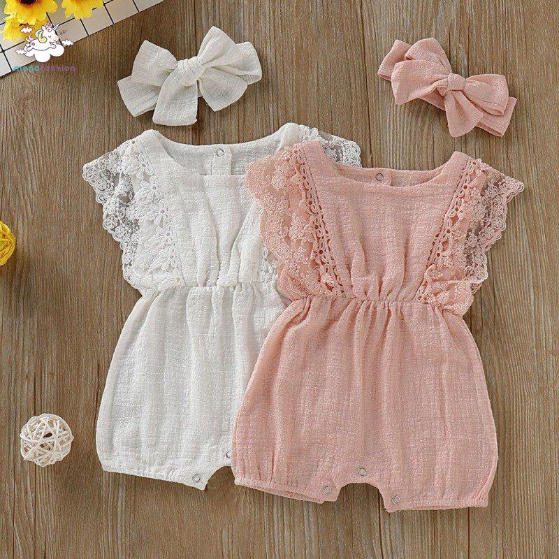 Bộ áo liền quần xinh xắn cho bé gái