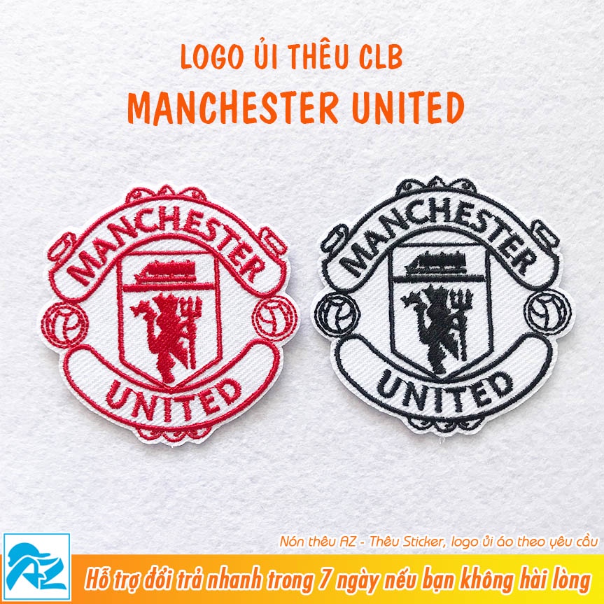 Patch vải thêu hình logo manchester united MU - Sticker ủi vá quần áo S187