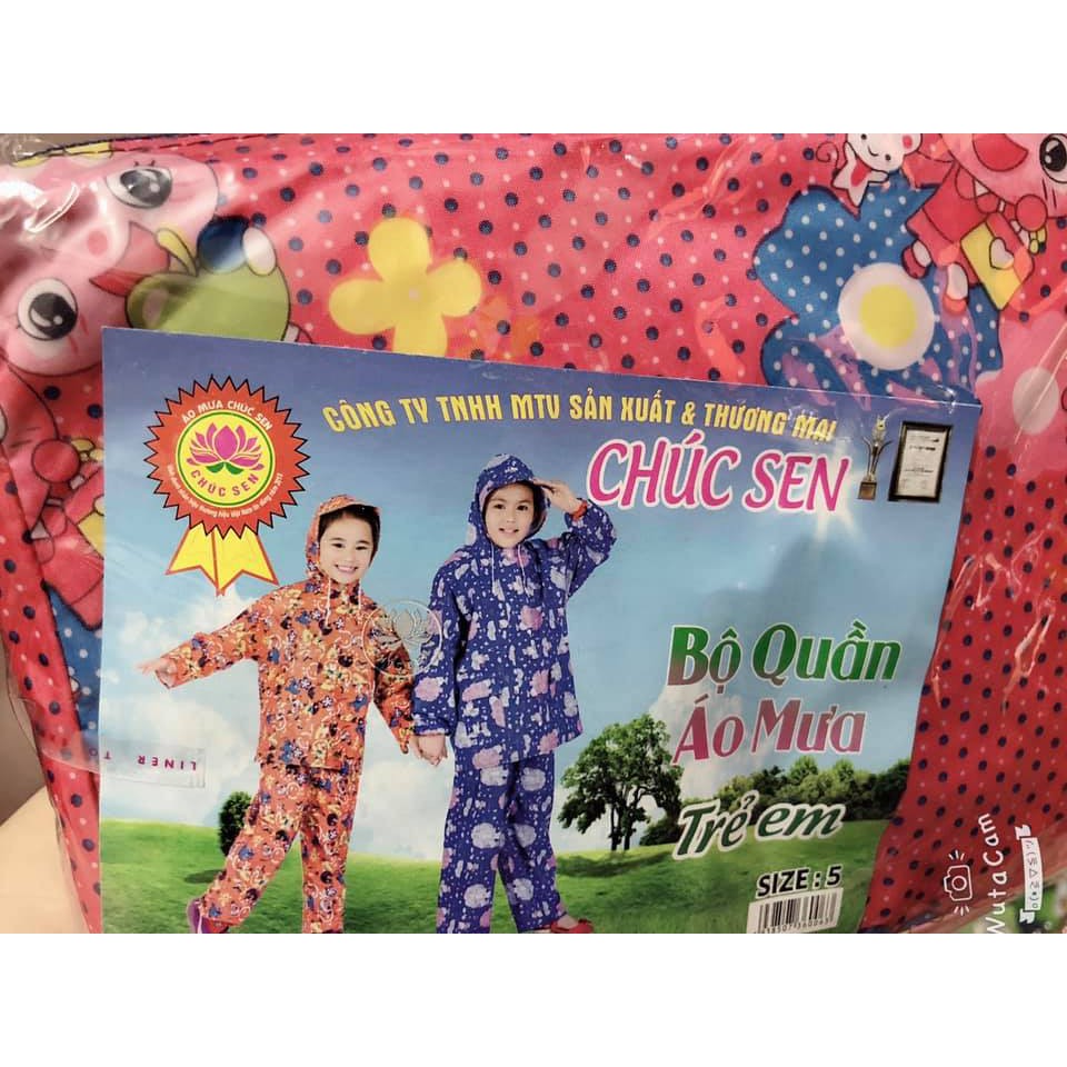 Bộ Quần áo mưa Trẻ em : Siêu bền - Siêu Nhẹ từ 4 -13 tuổi (thanh lý)