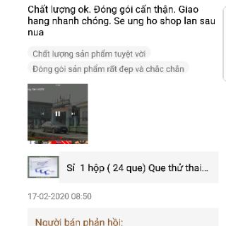 Sỉ  1 hộp ( 24 que) Que thử thai quickstrip,quickseven