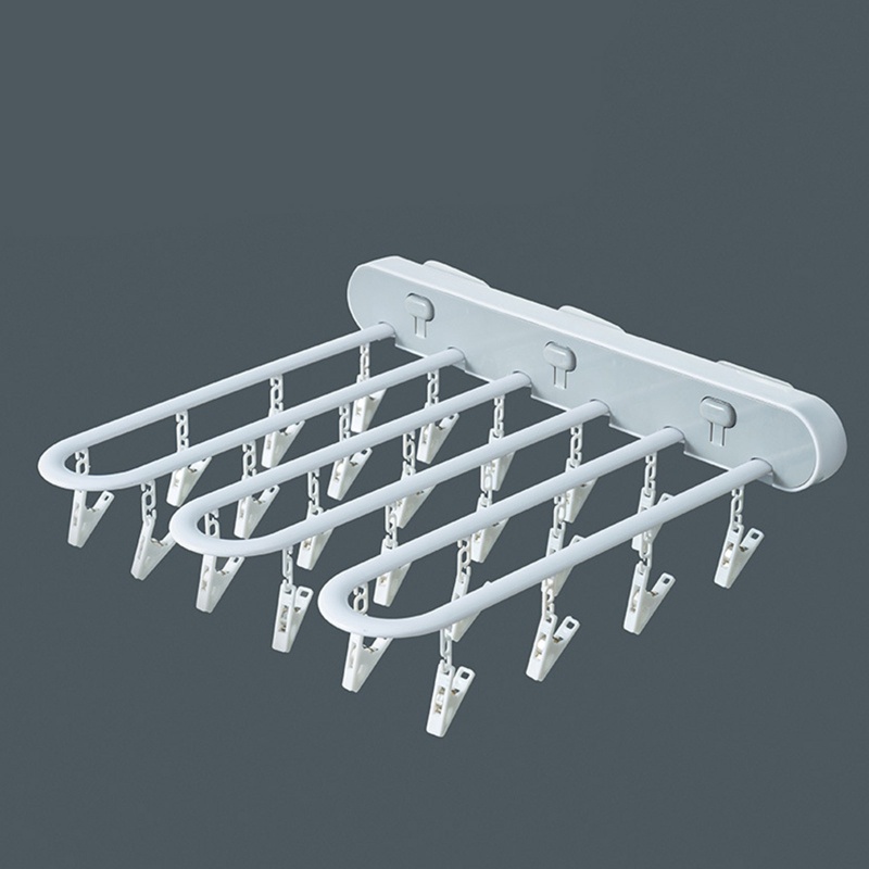 QQ Móc Phơi Quần Áo / Vớ / Đồ Lót 24 Kẹp Có Thể Gấp Gọn Tiện Dụng