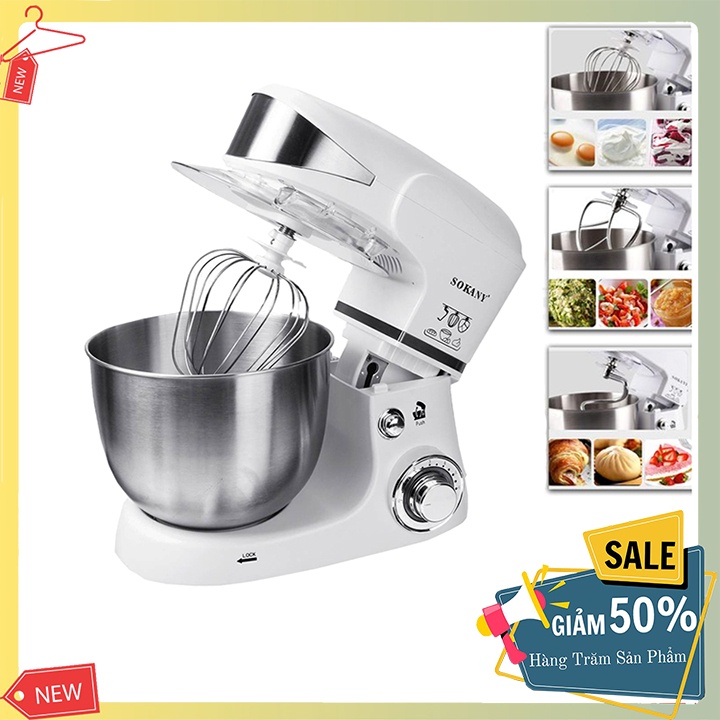 Máy trộn nhào bột và đánh trứng SOKANY SK-206 Dung tích cối 5L - Hàng chính hãng