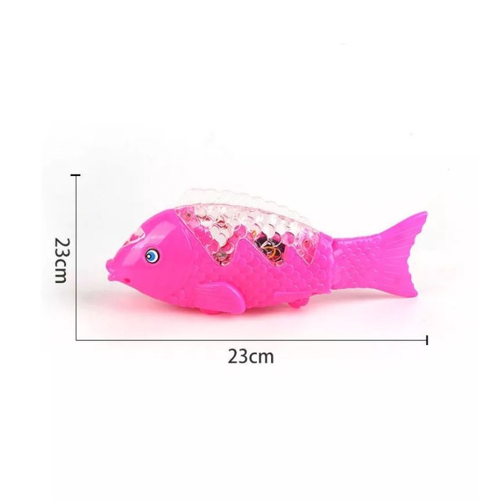 Đồ chơi cá chép chạy pin phát sáng có nhạc đèn, đồ chơi lồng đèn cá chép có cán cầm cho bé