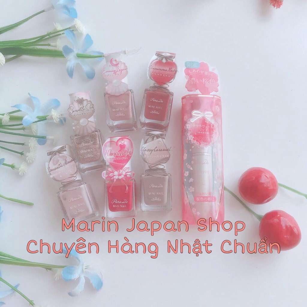 (Sale 60%) Sét 7 món son dưỡng môi hoa anh đào sakura và 6 sơn móng tay Para Do Nhật Bản