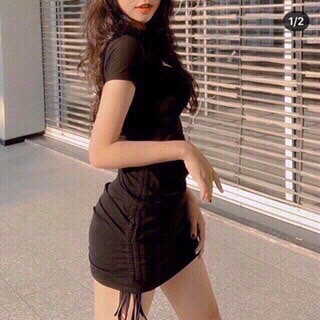 Đầm Body Rút Dây Khoét Ngực Thời Trang Nữ Thiết Kế Hot Trend | BigBuy360 - bigbuy360.vn