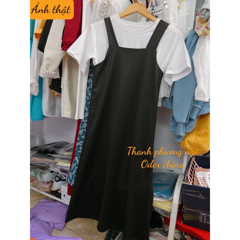 Set yếm váy,áo phông chất cottong hàng loại 1 | BigBuy360 - bigbuy360.vn