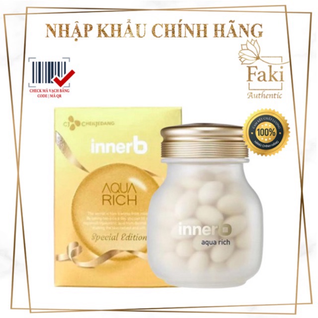 💦[HỘP 70v] VIÊN UỐNG CẤP NƯỚC INNERB AQUA RICH HÀN QUỐC
