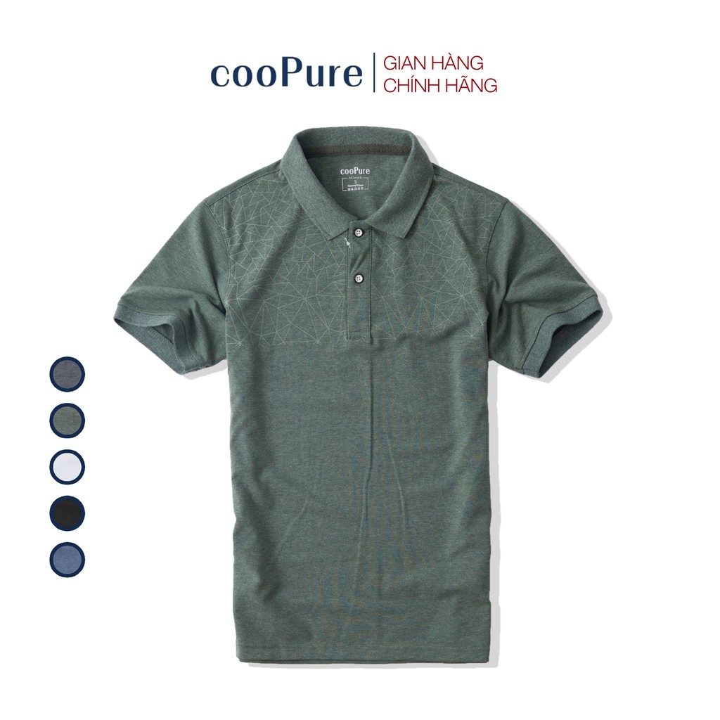 Áo thun polo nam cooPure chất vải 100% cotton, họa tiết Diamond NO.1685 (5 màu)