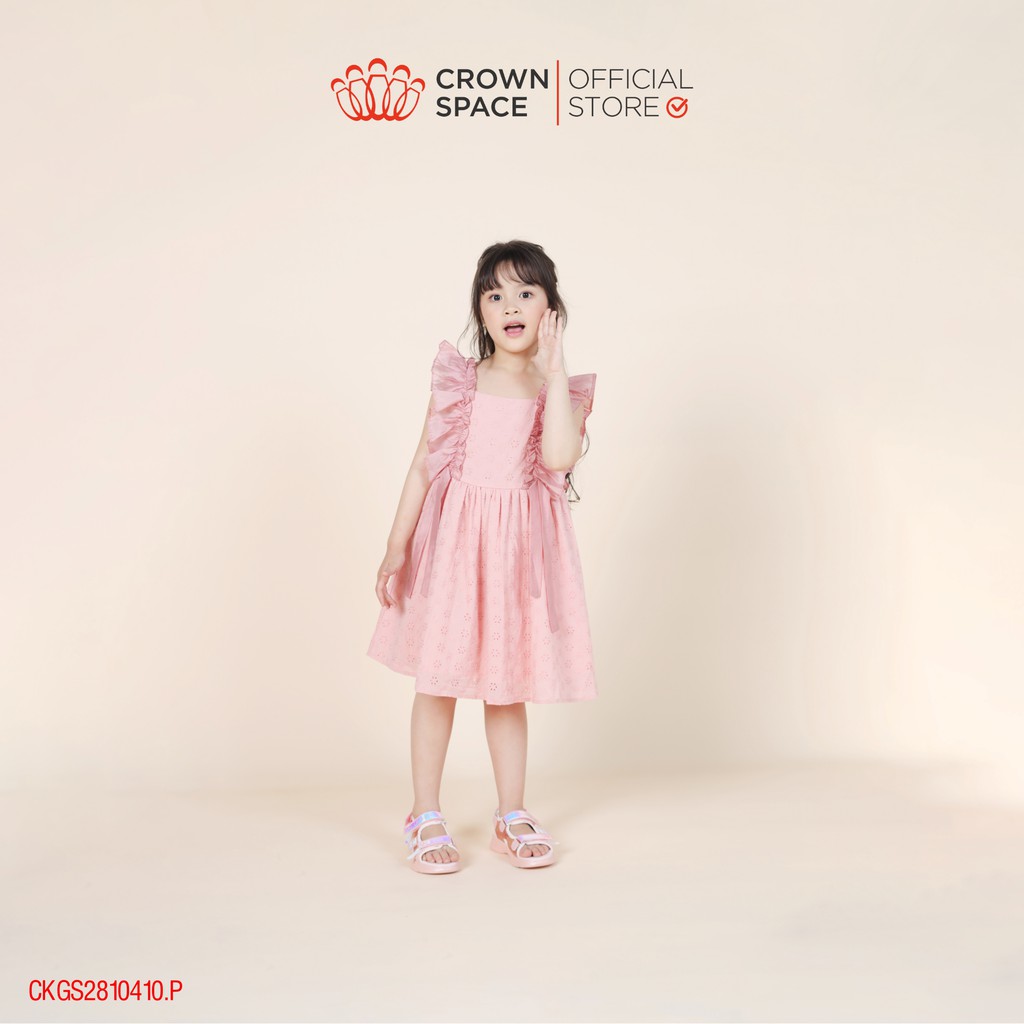 Váy hồng cho bé gái chính hãng Crown Space CKGS2810410.P