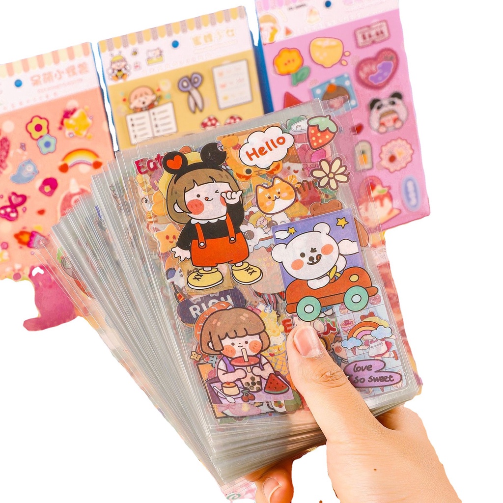 Bộ 6 Tờ Sticker Cắt Dán Hoạt Hình Thú Cưng Dễ Thương