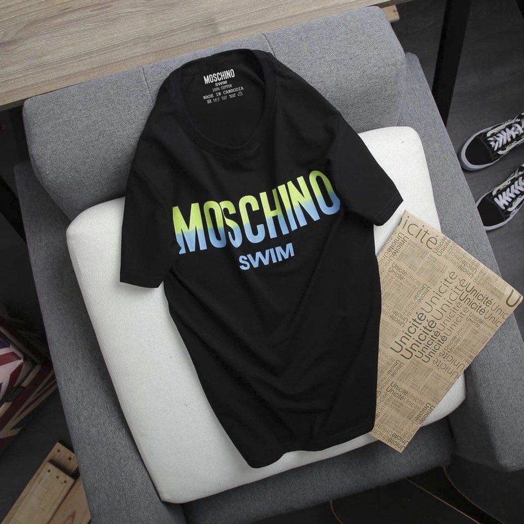 Áo Thun Nam Nữ Chất Cotton Thương Hiệu MOSCHINO SWIM