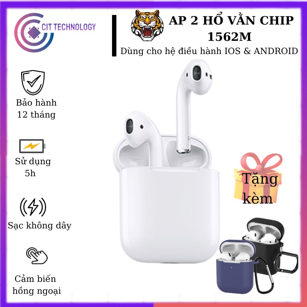 Tai nghe bluetooth AP 2 Hổ Vằn chip Louda 1562M [đổi trả 15 ngày BH 1 năm] Định Vị Đổi Tên sạc không dây pin 4-5h