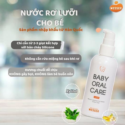 Nước Rơ Lưỡi Wesser Làm Sạch Miệng Cho Bé - Tặng Bàn Chải Silicone (NHẬP KHẨU HÀN QUỐC)