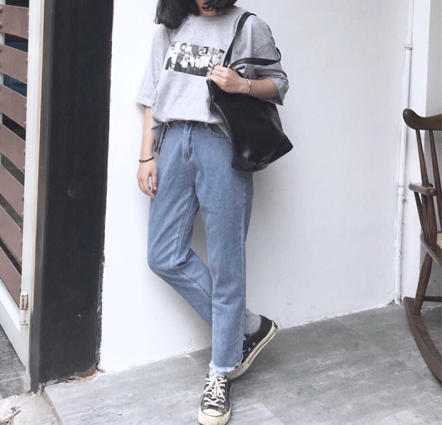 Quần baggy bò trơn tua gấu (có video) | BigBuy360 - bigbuy360.vn