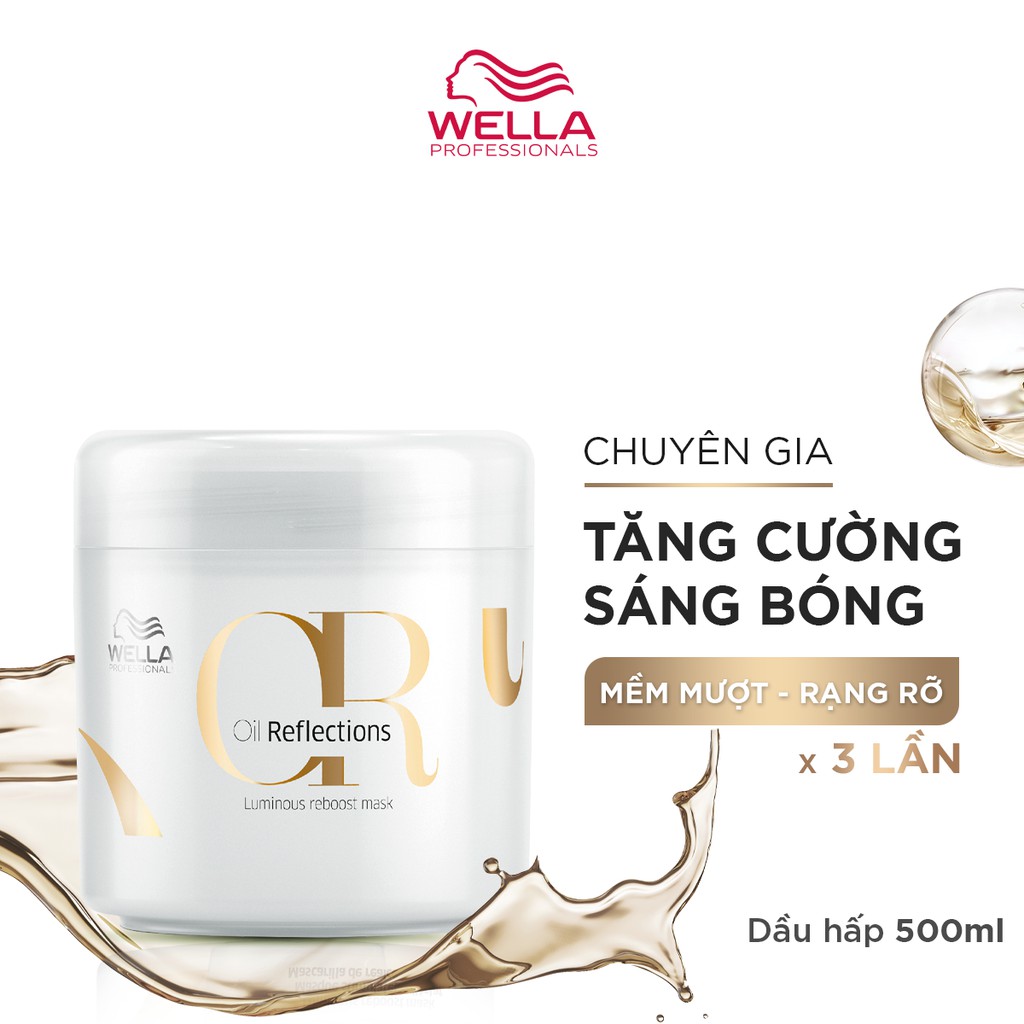 [Mã LTP50 giảm 50000 đơn 150000] Dầu Hấp Wella Oil Giúp Tóc Mềm Mượt, Sáng Bóng Reflections Luminous Reboost Mask