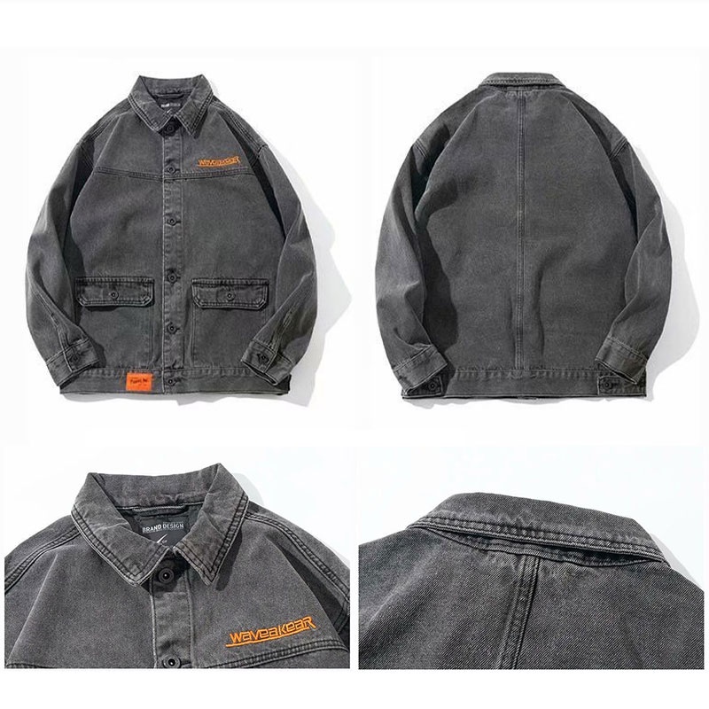 Áo khoác AOKANG denim dáng rộng thời trang xuân thu trẻ trung dành cho nam