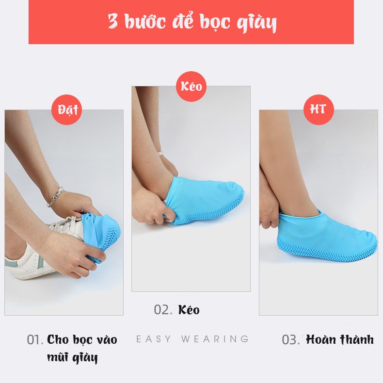 [Video Ảnh Thật] Bọc Giày Đi Mưa Silicon Cao Cấp, Ủng Bọc Giày Đi Mưa, Siêu Bền, Không Trơn Trượt, Size M-L - DiLas Mart | BigBuy360 - bigbuy360.vn