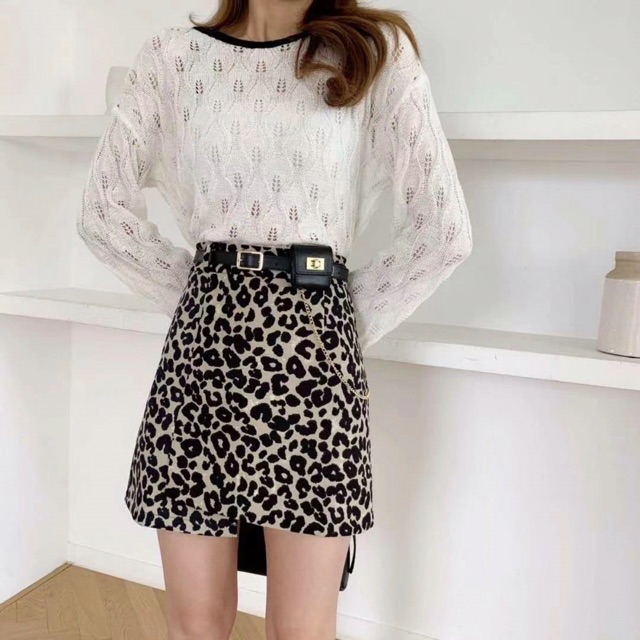 Chân váy dạ báo kèm đai túi xích QC hot hit | BigBuy360 - bigbuy360.vn
