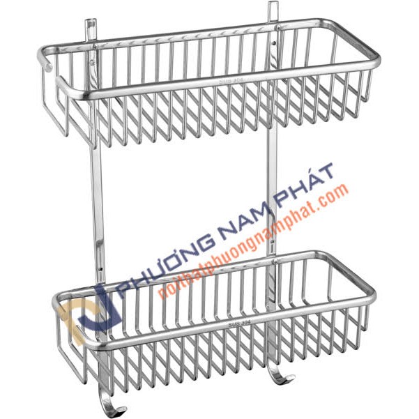 Kệ Thẳng đựng sữa tắm dầu gội trong nhà tắm 2 TẦNG inox 304 CAO CẤP KT2