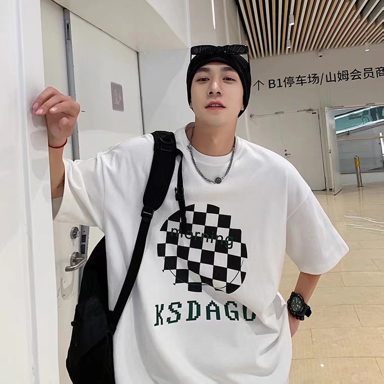 Áo Thun Tay Ngắn Cổ Tròn In Hình Thương Hiệu Thời Trang Cho Nam Size M-5XL