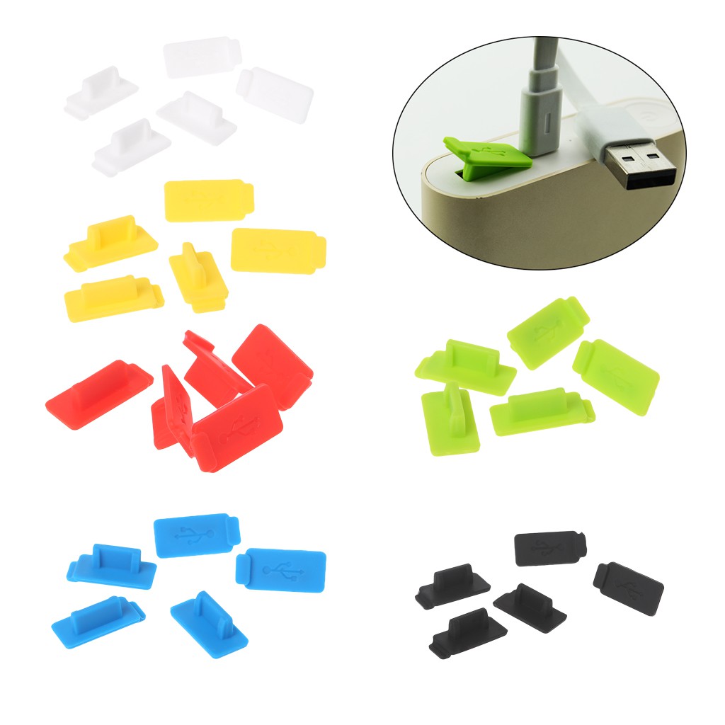 5Pcs Standard USB Dust Plug Port Charger Cover Interface Dustproof Prevention