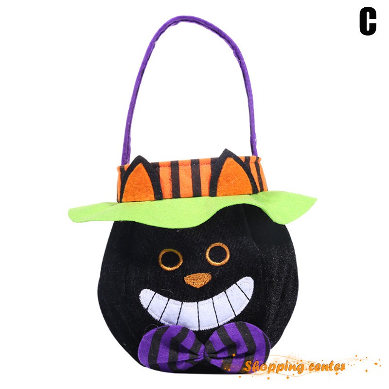 Túi quà bằng vải phong cách Halloween cỡ nhỏ có thể tái sử dụng