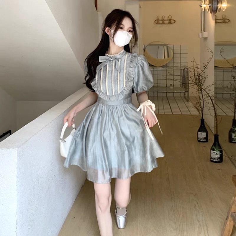 Váy Xoè Viền Bèo Voan Tơ Hai Lớp Phong Cách Tiểu Thư Có Ảnh Thật_ Hàng QCCC