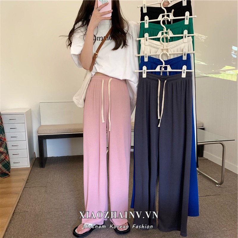 Quần XIAOZHAINV dài lưng cao ống rộng thời trang cho nữ có 6 màu để lựa chọn
