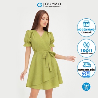Đầm xòe nữ đắp tà nơ eo GUMAC thiết kế trẻ trung đủ màu DB452
