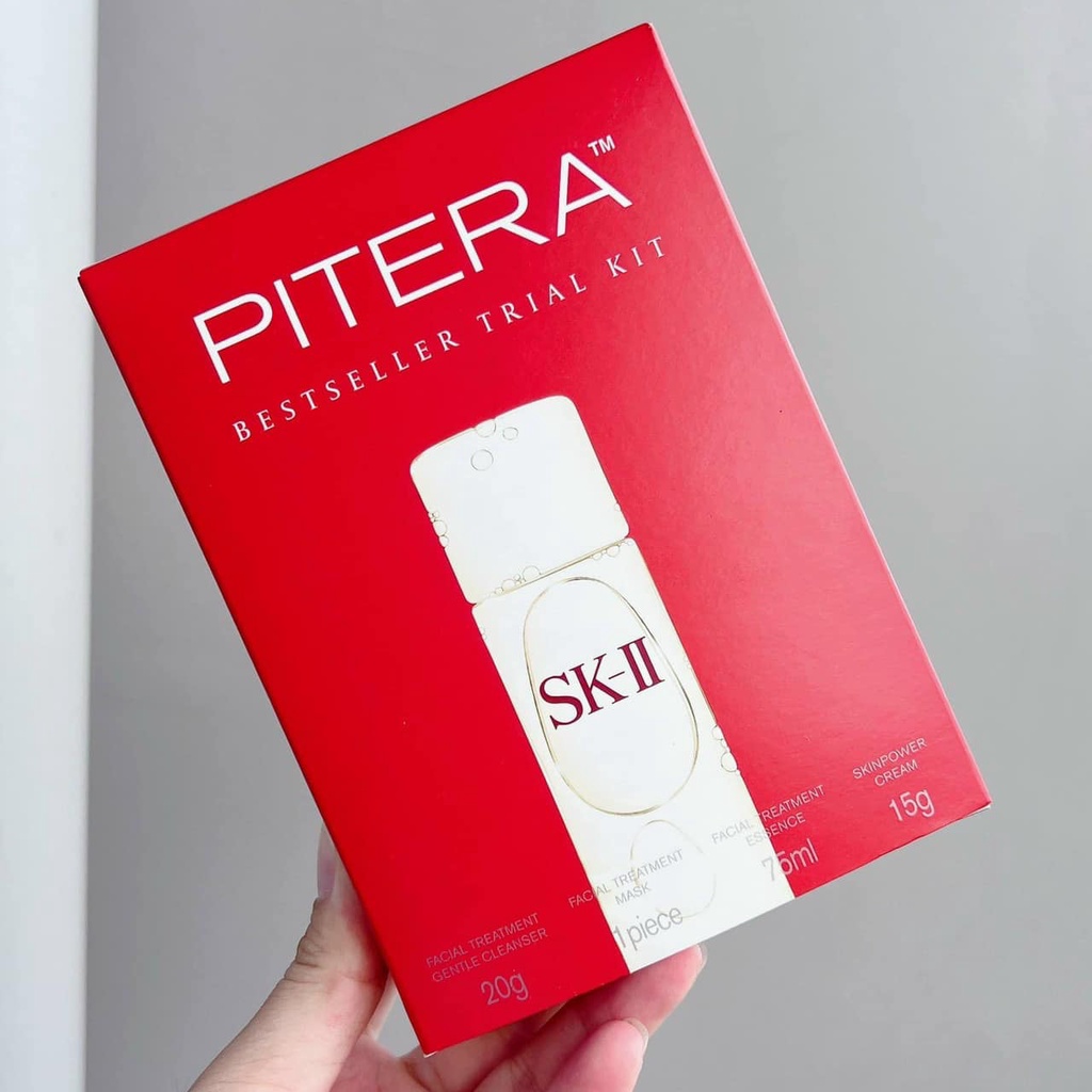 SET SKII Pitera 4 MÓN Bestseller Trial Kit - Sữa Rửa Mặt 20GR, Nước Thần 75ML, Kem Dưỡng 15GR, Mặt Nạ SK-II Nhật Bản