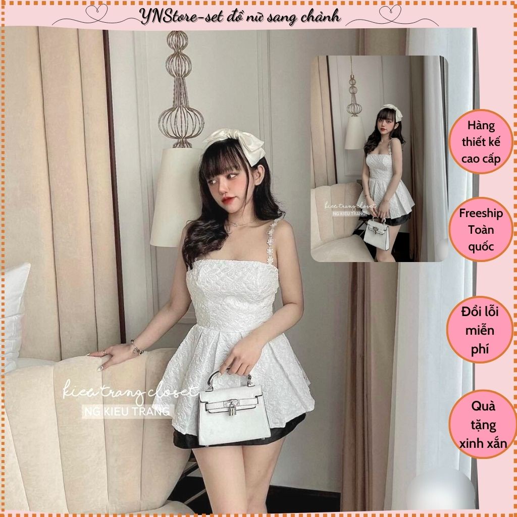 Set đồ nữ sang chảnh đi chơi, Sét đồ nữ, Đồ bộ nữ mặc 2 dây babydoll tiểu thư đáng yêu nhà Ynstore (Freeship + Ảnh Thật)