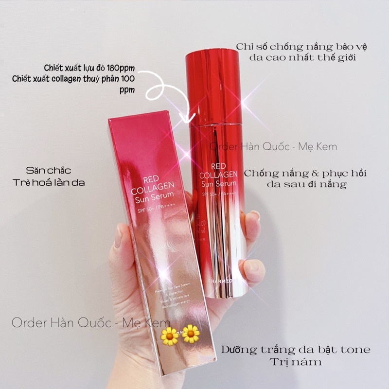 Tinh chất chống nắng trắng da chống lão hoá Red Collagen Sun Serum