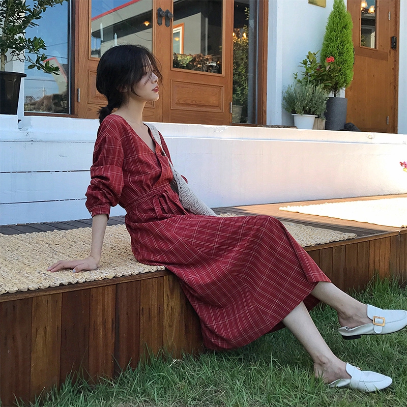 Đầm suông họa tiết ca rô cổ điển thanh lịch dành cho nữ | BigBuy360 - bigbuy360.vn