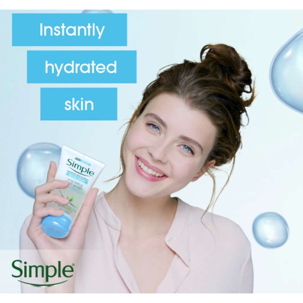 Sữa Rửa Mặt Dưỡng Ẩm, Làm Sạch Sâu Simple Water Boost Micellar Facial Gel Wash 150ml (Dành Cho Da Khô, Nhạy Cảm)