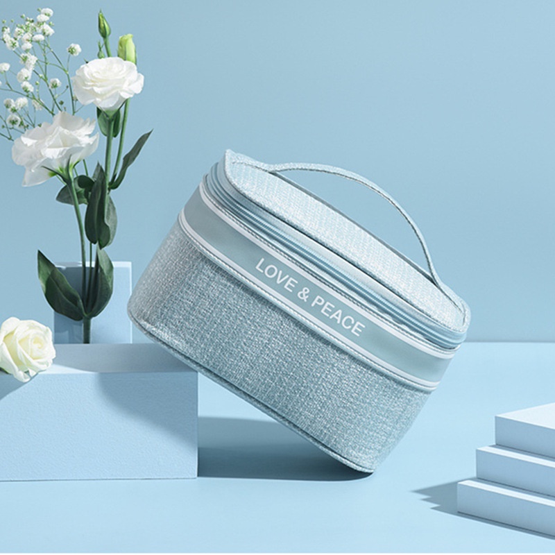 Túi Đựng Mỹ Phẩm Du Lịch/ Đồ Trang Điểm Hình Hộp Love &amp; Peace