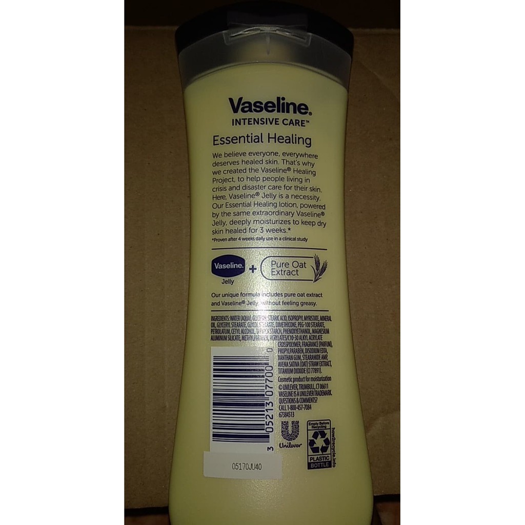 Dưỡng Thể Giữ Ẩm Da Vaseline Intensive Care Essential Healing Lotion 295ml