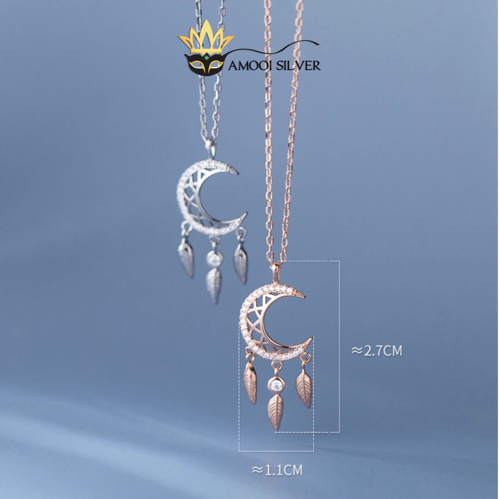 Dây chuyền bạc S925 dream catcher 3 chiếc lá - Amooi Silver AD161