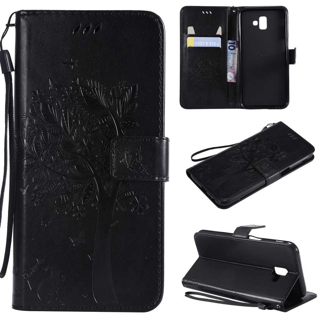 Bao da điện thoại in hoa văn nổi có ngăn đựng thẻ cho Samsung J6 2018/J6 Prime/J6 plus | BigBuy360 - bigbuy360.vn