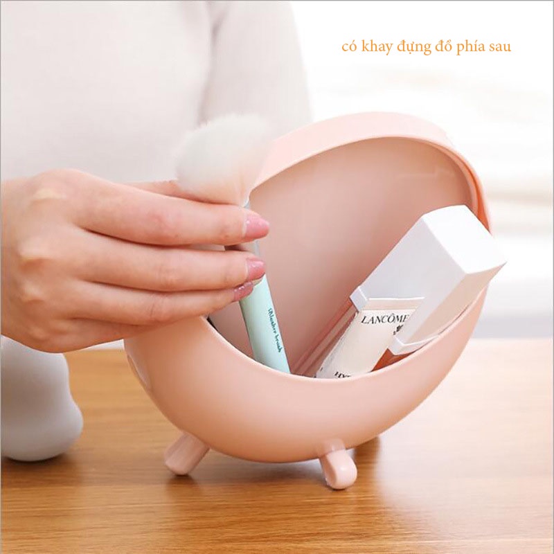 Gương Trang Điểm Có Kèm Khay Đựng Cọ và Son Phía Sau