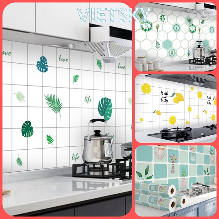 Decal Giấy Dán Bếp Tráng Nhôm Chịu Nhiệt Chống Dầu Mỡ Khổ Rộng 60 cm x Dài 2 m