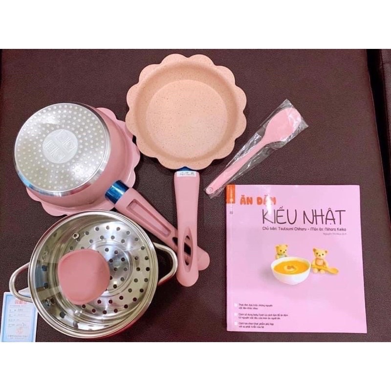 BỘ CHẢO NỒI ĐÁ HOA 16CM LOẠI 1