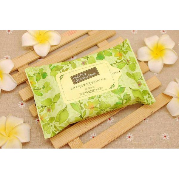 Khăn Giấy Tẩy Trang TFS Herb Day Cleansing Tissue