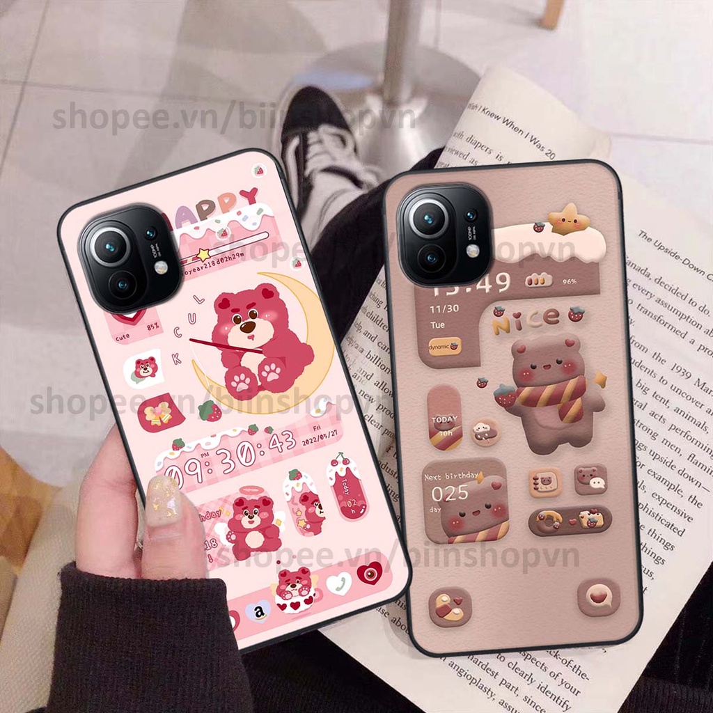 Ốp Xiaomi Mi 11 / Mi 11T / Mi 11 Lite in 3D icon gấu nổi siêu xinh, siêu đáng yêu, cá tính phong cách
