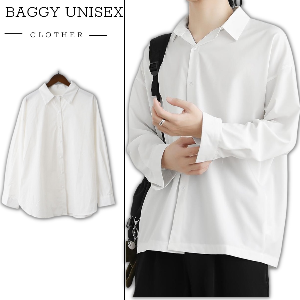 Áo sơ mi nam nữ dài tay unisex form rộng hàn quốc cao cấp AS02