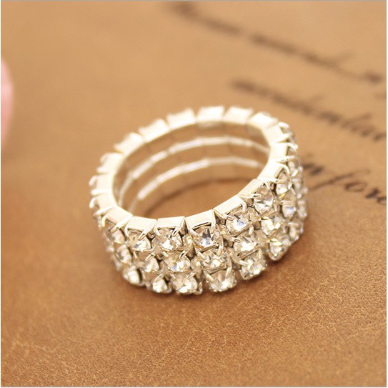 Korean Flash Diamond Finger Ring Fashion Silver Ring