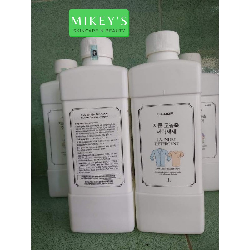 Nước giặt HỮU CƠ Hàn Quốc GCOOP Mikeybeauty92 mềm mịn, không mùi (1000 ml)